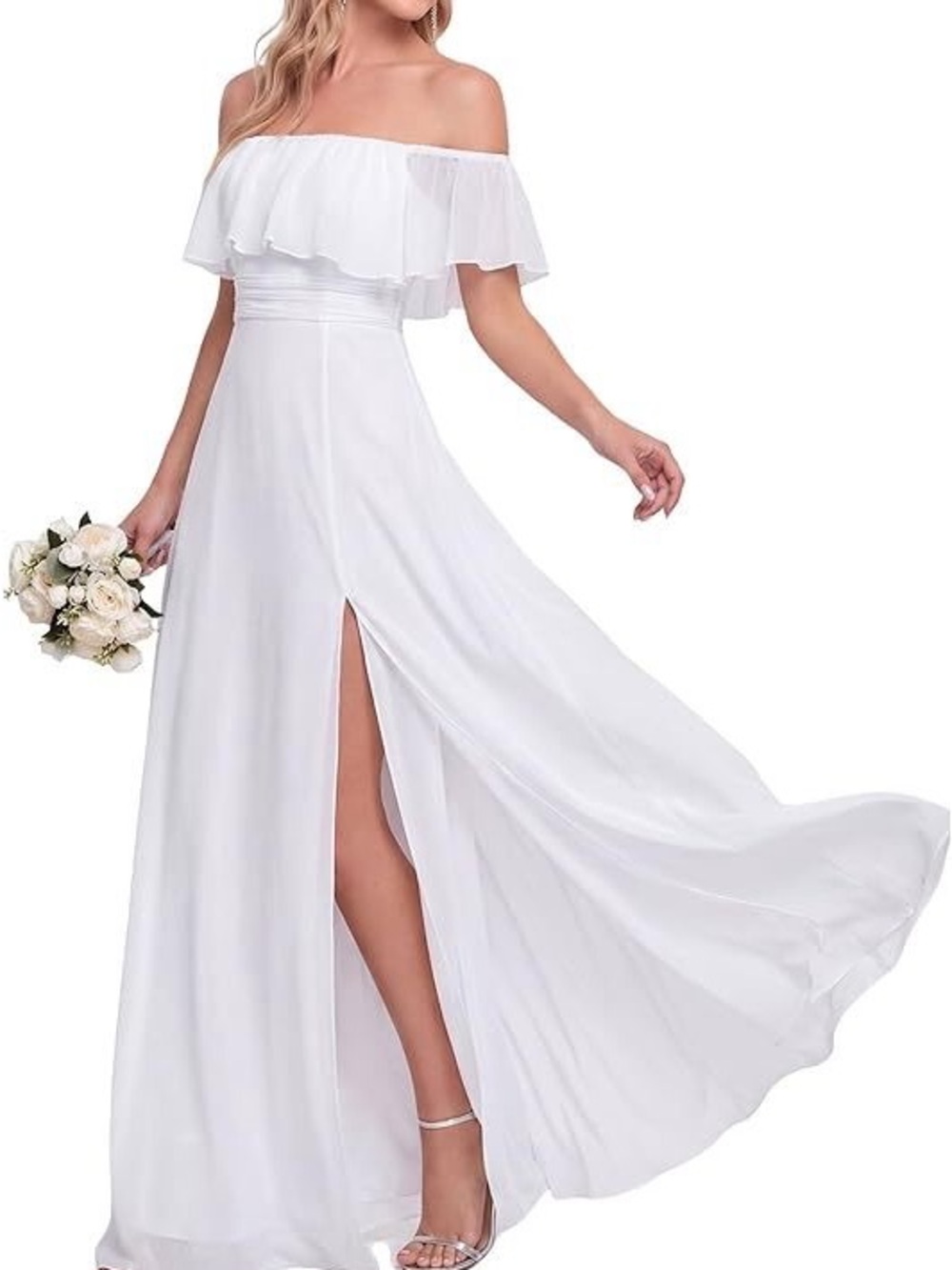 Ever-Pretty Women's Summer Off The Shoulder Flowy Chiffon Formal